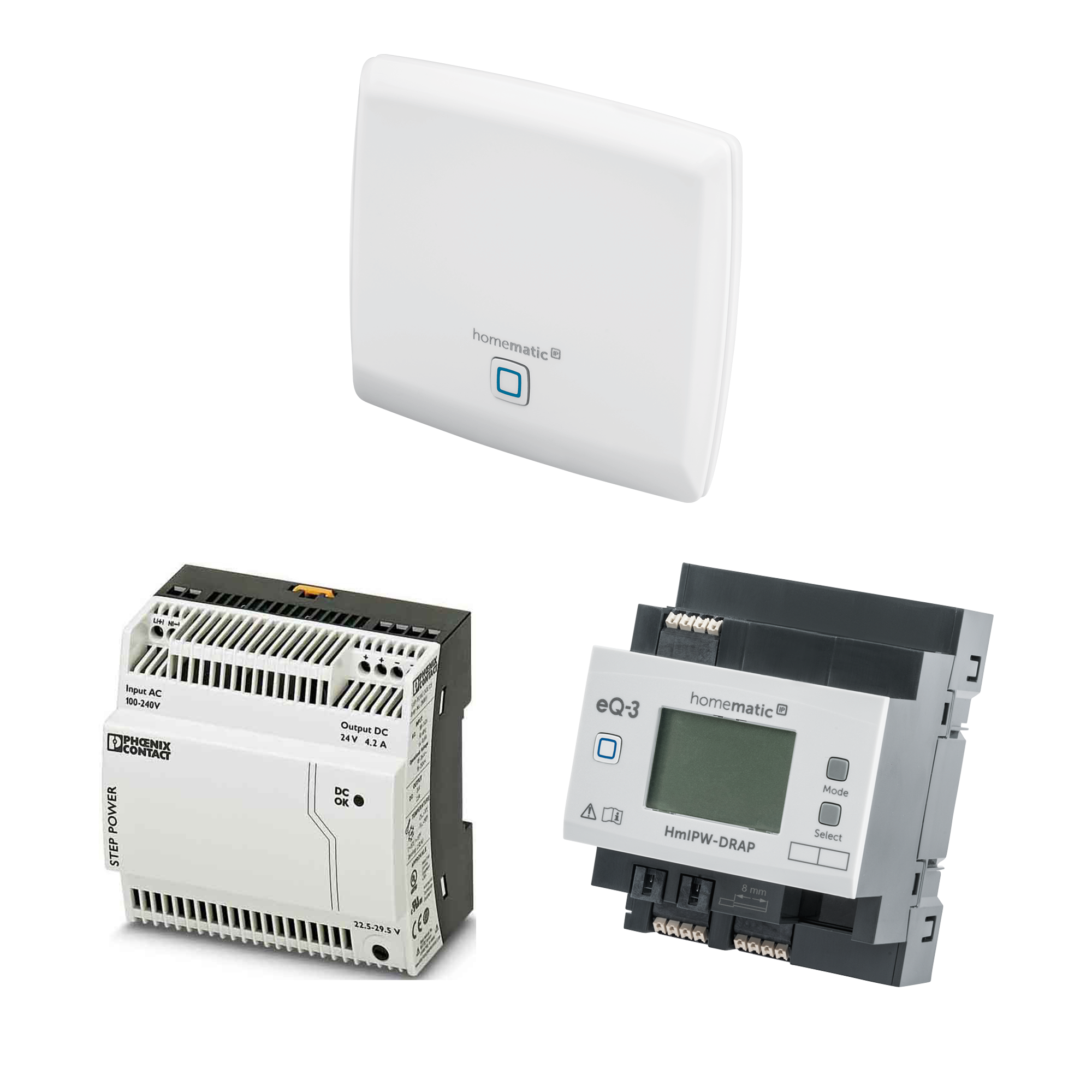 Homematic IP Wired Starter Set Basic - 1x HmIP-CCU3, 1x HmIPW-DRAP, 1 x Netzteil