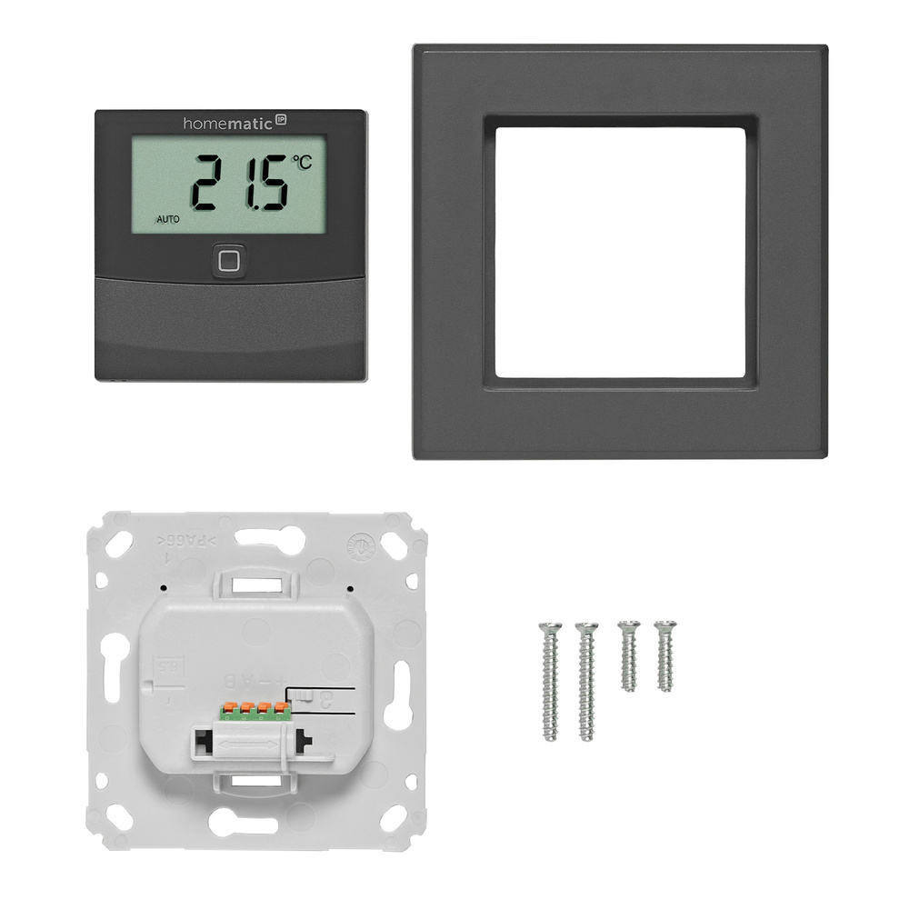 Homematic IP Wired Temperatur- und Luftfeuchtigkeitssensor mit Display HmIPW-STHD-A  anthrazit